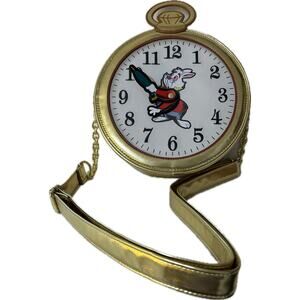 Loungefly Alice in Wonderland White Rabbit Pocket Watch Clock purse moving arms